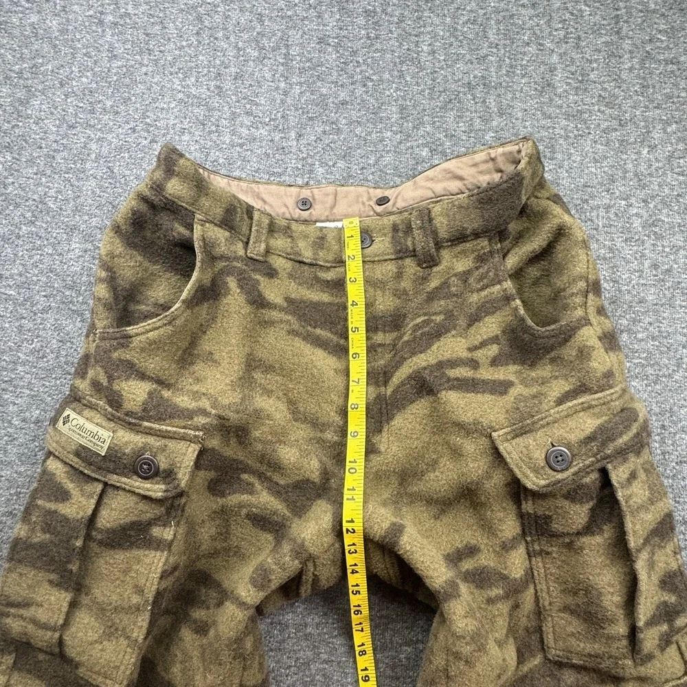 Columbia Cargo Pants Camo Wool Blend‎ Gallatin Range Sz 34x36 Hunting Vtg HM8040